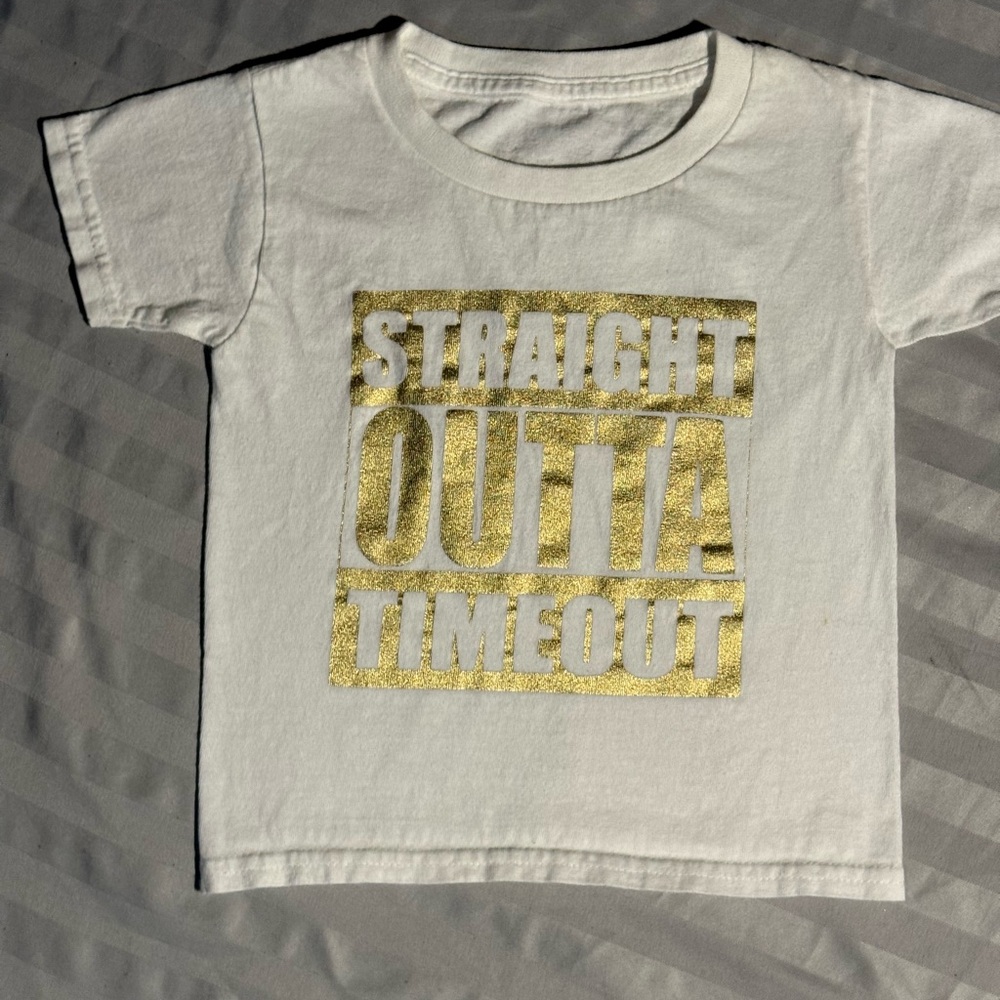 Kids Graphic Tee with Gold Print